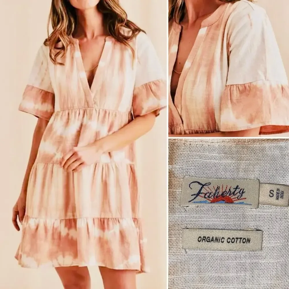 FAHERTY BRAND $278 Vida Dress Maple Sugar Womens Small EUC